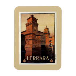 Magnet Flexible Affiche italienne vintage de voyage de Ferrare
