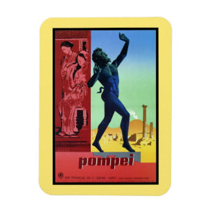 Magnet Flexible Affiche italienne vintage de voyage de Pompeii