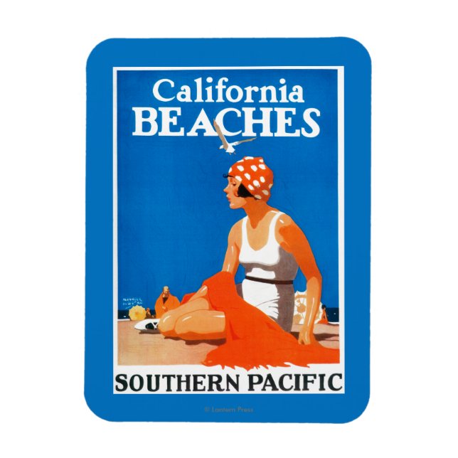 Magnet Flexible Affiche promotionnelle des plages de Californie (Vertical)