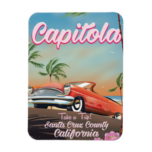 Magnet Flexible Affiche vintage de voyage de Capitola la