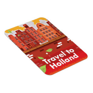 Magnet Flexible Affiche vintage de voyage en Hollande.