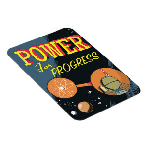 Magnet Flexible Affiche vintage Power For Progress Atomique