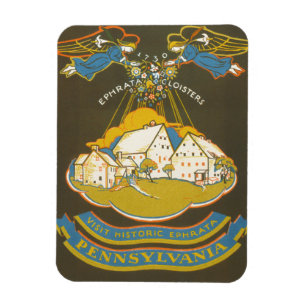 Magnet Flexible Affiche Vintage voyage Pour Le Cloître Ephrata
