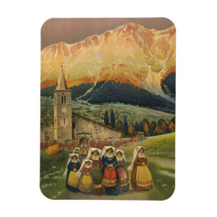 Magnet Flexible Affiche Vintage voyage Pour Les Abruzzes, Italie.
