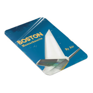Magnet Flexible Affiches aériennes vintages du Massachusetts de B