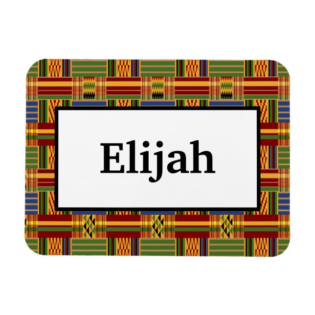 Magnet Flexible Africain Plaid Kente 3x4 Nom flexible (Horizontal)