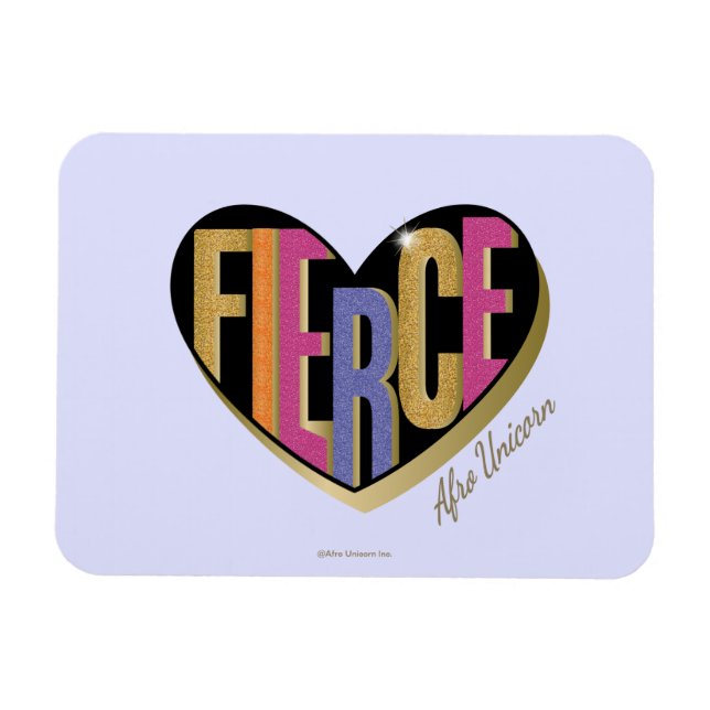Magnet Flexible Afro Unicorn Fierce Heart Design (Horizontal)