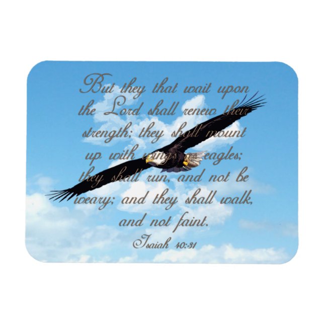 Magnet Flexible Ailes comme Aigles, Ésaïe 40:31 Bible chrétienne (Horizontal)