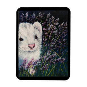Magnet Flexible Aimant à fleurs de furet blanc et de lavande