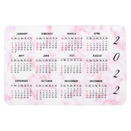 Magnet Flexible Aimant Calendrier 2022 en marbre rose personnalisé