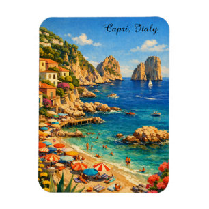 Magnet Flexible Aimant Capri Italie - Plage vintage de Marina Picc