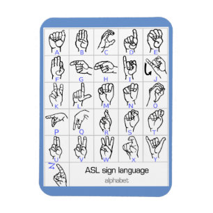 Magnet Flexible Aimant d'ALPHABET de LANGUE DES SIGNES