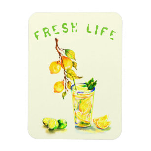 Magnet Flexible Aimant de boisson fraîche au citron - Texte person
