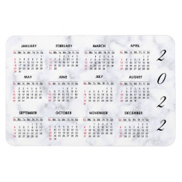 Magnet Flexible Aimant de calendrier marbré personnalisé 2022