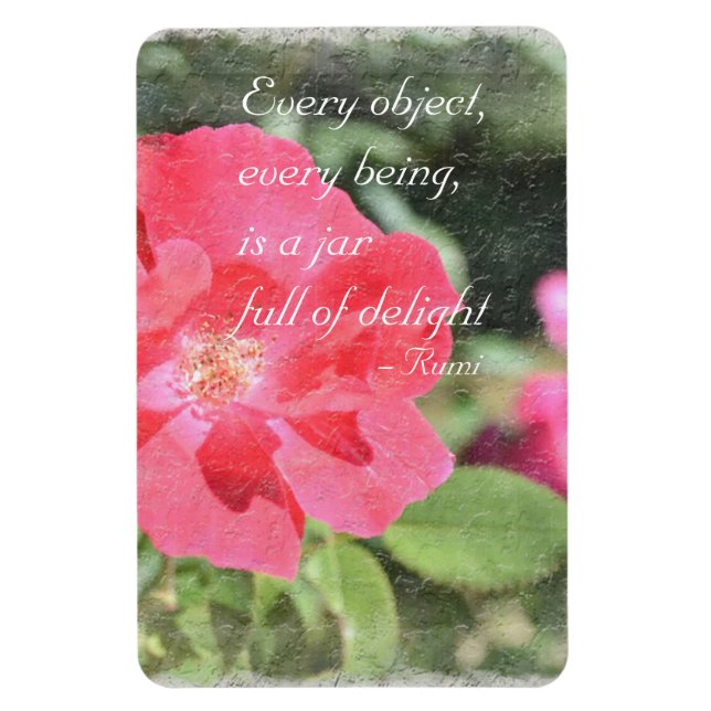 Magnet Flexible Aimant de citation de jardin fleuri Rose peint (Vertical)