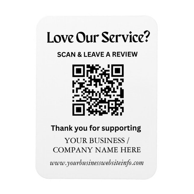 Magnet Flexible Aimant de code QR pour avis Google pour les petite (Vertical)