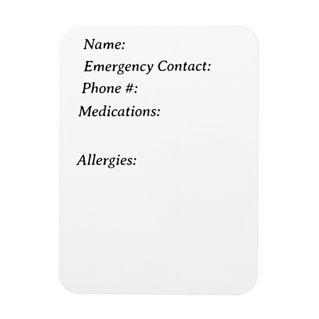 Magnet Flexible Aimant de contact d'urgence pour réfrigérateur (Vertical)