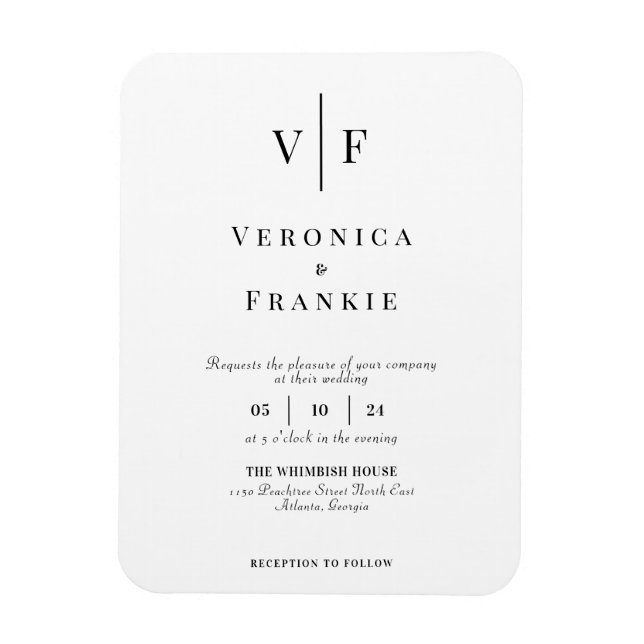 Magnet Flexible Aimant de Faire-part de mariage minimal (Vertical)