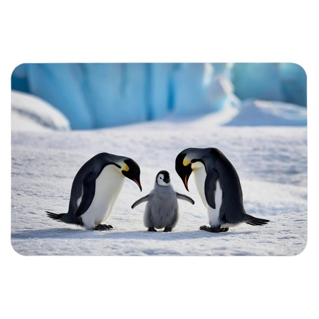 Magnet Flexible Aimant de famille de pingouins (Horizontal)