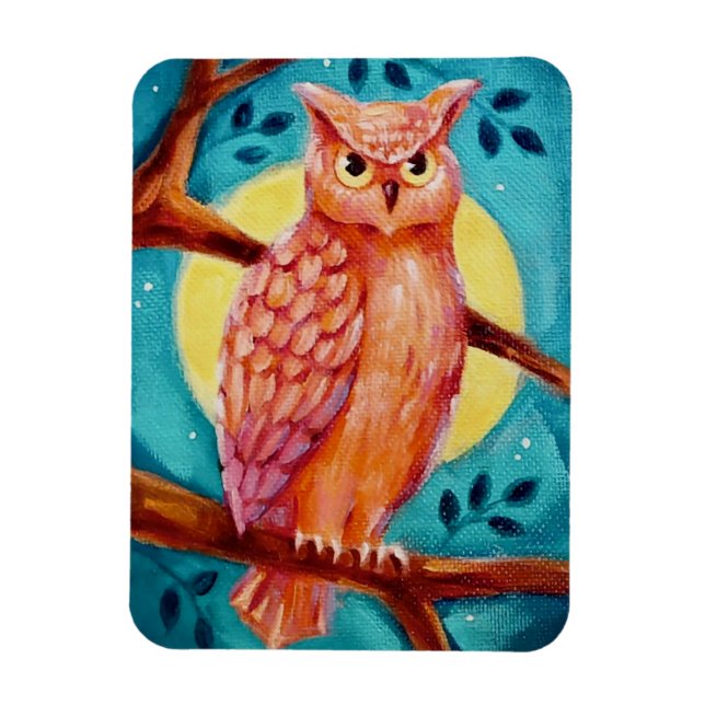 Magnet Flexible Aimant de hibou et de lune (Vertical)