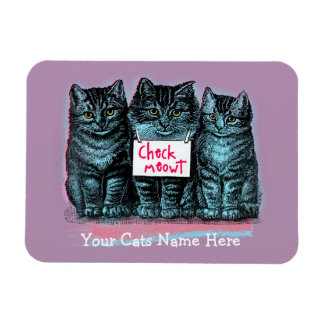 Magnet Flexible Aimant de mème de chat personnalisable 'Check Meow