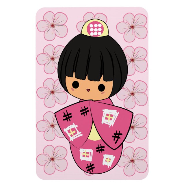 Magnet Flexible Aimant de poupée Kawaii Kokeshi (Vertical)