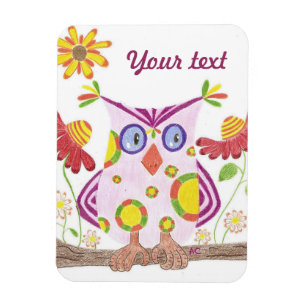 Magnet Flexible Aimant de qualité supérieure pour hibou rose pâle
