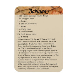 Magnet Flexible Aimant de recette de baklava pour réfrigérateur Cu