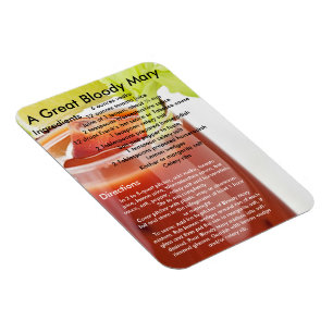 Magnet Flexible Aimant de recette de boissons de Mary sanglante