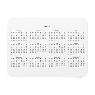 Magnet Flexible Aimant de réfrigérateur de 2015 calendriers