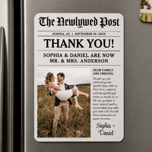 Magnet Flexible Aimant de remerciement de mariage de journal uniqu