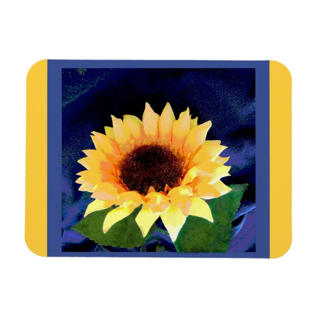Magnet Flexible aimant de tournesol jaune et bleu (Horizontal)
