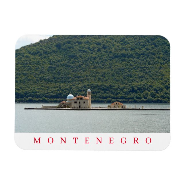Magnet Flexible Aimant de vue de l'église de l'île du Monténégro (Horizontal)
