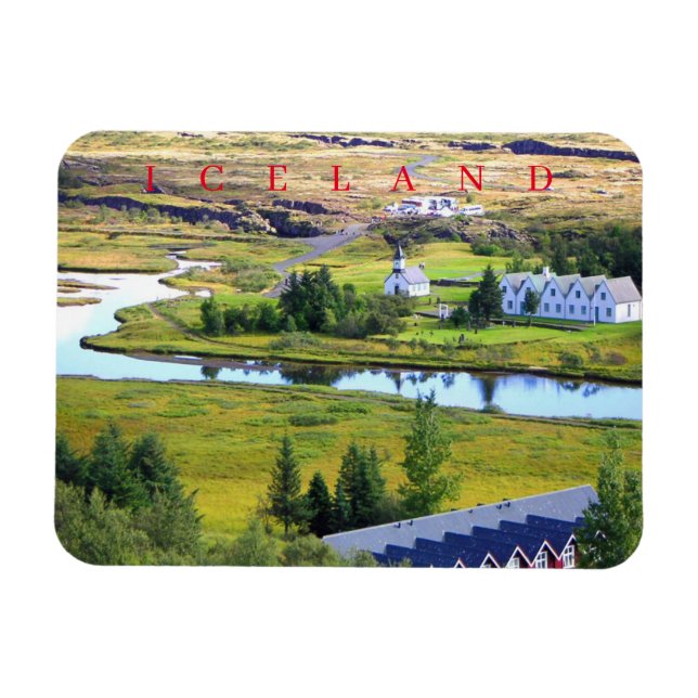 Magnet Flexible aimant de vue du parc national Islande Thingvellir (Horizontal)