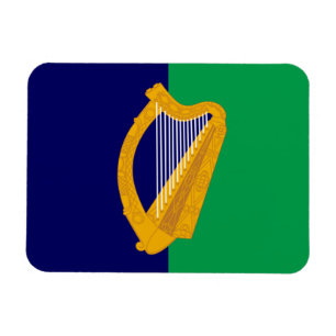 Magnet Flexible Aimant drapeau d'Irlande - Harpe en bleu et vert