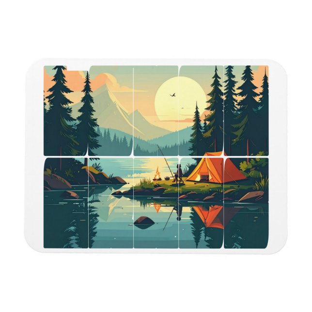 Magnet Flexible Aimant extérieur Retro Touch Grass personnalisable (Horizontal)