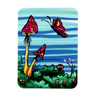 Magnet Flexible Aimant flexible, 2 champignons rouges
