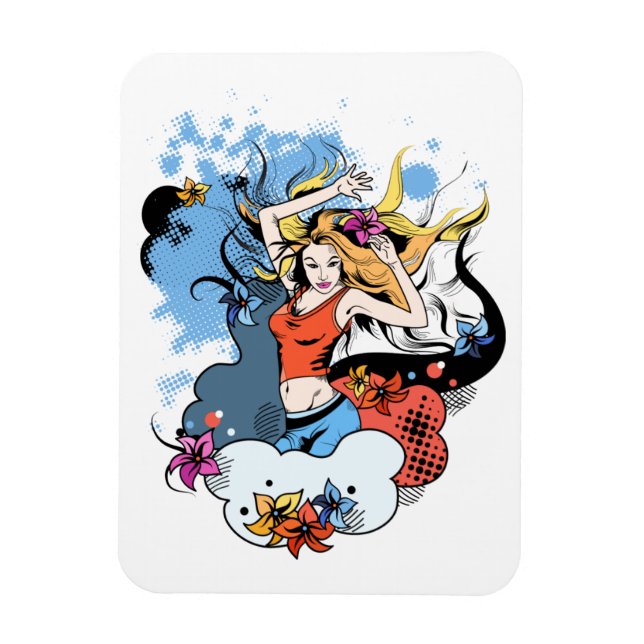 Magnet Flexible Aimant flexible avec image de fille dansante (Vertical)