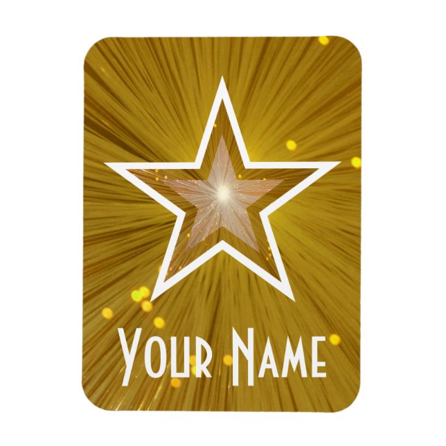 Magnet Flexible Aimant flexible "Gold" Star "Name" (Vertical)