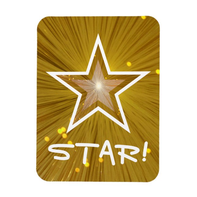 Magnet Flexible Aimant flexible "Gold" Star "STAR!" (Vertical)