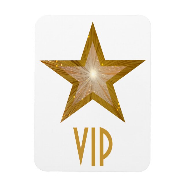 Magnet Flexible Aimant flexible "Gold" Star 'VIP' blanc (Vertical)