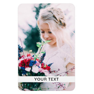 Magnet Flexible Aimant Flexible Votre Photo & Texte Blanc