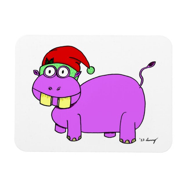 Magnet Flexible Aimant flexible Xmas Hippo (Horizontal)
