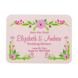 Magnet Flexible Aimant floral rose et vert nostalgique