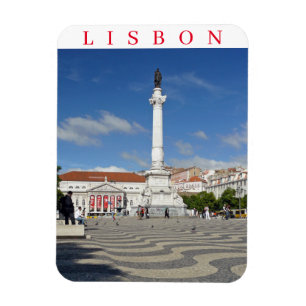 Magnet Flexible aimant frigo de Lisbonne Rossio Carré
