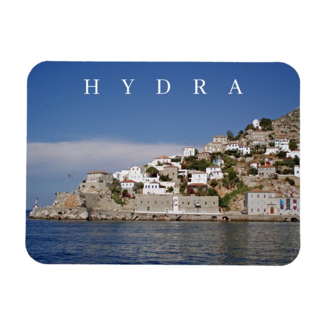 Magnet Flexible Aimant frigo vue sur l'île d'Hydra (Horizontal)