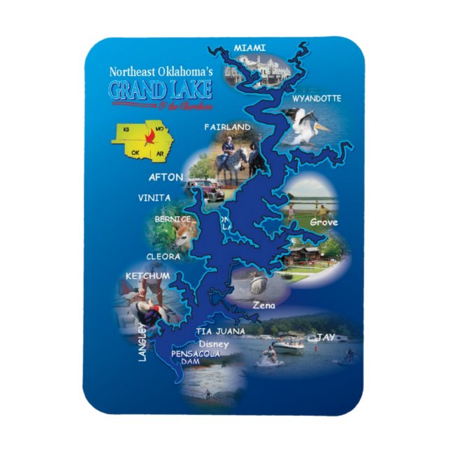 Magnet Flexible aimant Grand Lake Oklahoma (Vertical)