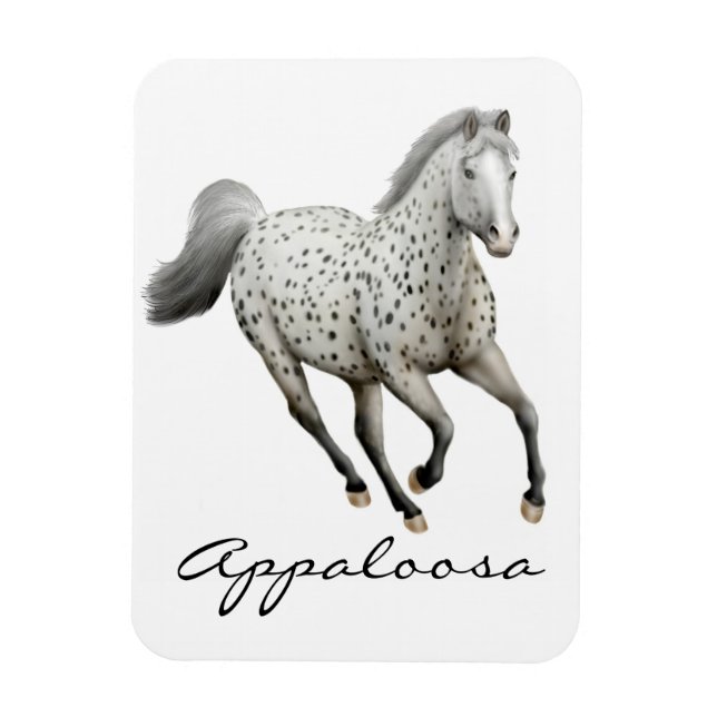 Magnet Flexible Aimant Leopard Appaloosa Cheval à galop (Vertical)