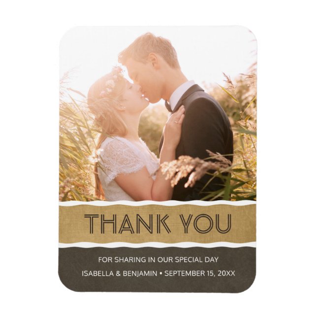 Magnet Flexible Aimant Merci personnalisé | Fridge Mariage Photo (Vertical)