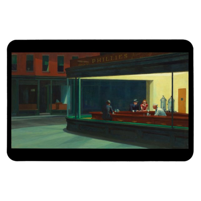 Magnet Flexible Aimant "Nighthawks" d'Edward Hopper (Horizontal)